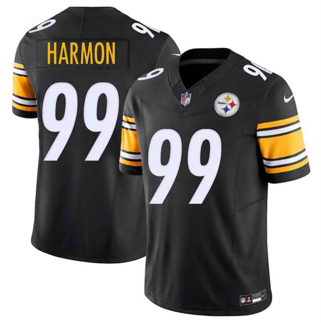 Men's Pittsburgh Steelers #99 Derrick Harmon Black 2025 Draft F.U.S.E. Vapor Limited Stitched Football Jersey